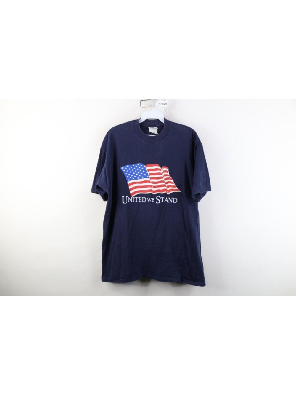 Vintage 90s Y2K Mens Large Faded United We Stand USA Flag Short Sleeve T-Shirt